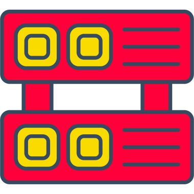 Web Kullanımı için Sunucu Simgesi, Vektör İllüstrasyonu