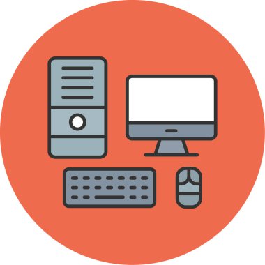 Web Kullanımı için Bilgisayar Simgesi, Vektör İllüstrasyonu