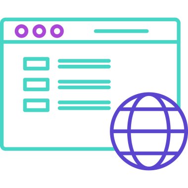 Web Kullanımı için Web Sayfası Simgesi, Vektör İllüstrasyonu