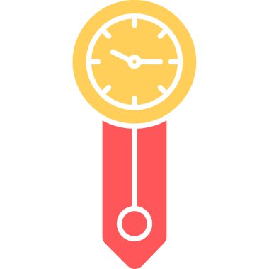 Web Kullanımı için Duvar Saati Simgesi, Vektör İllüstrasyonu