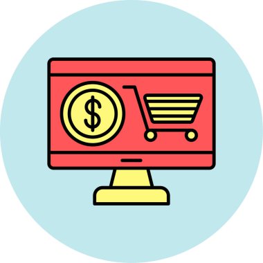 Web Kullanımı için Etrade Simgesi, Vektör İllüstrasyonu