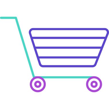 Alışveriş Arabası Simgesi, Web Kullanımı için Vektör İllüstrasyonu