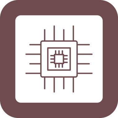 Çip Simgesi, Web Kullanımı için Vektör İllüstrasyonu