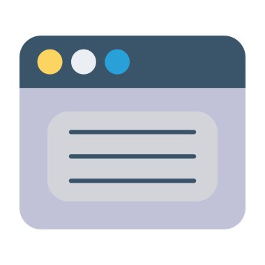 Web Tarayıcı Simgesi, Web Kullanımı için Vektör İllüstrasyonu