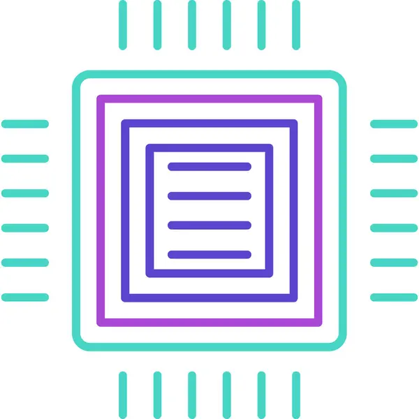 Web Kullanımı için İşlemci Simgesi, Vektör İllüstrasyonu