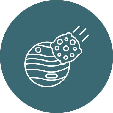 Web Kullanımı için Asteroid Simgesi, Vektör İllüstrasyonu