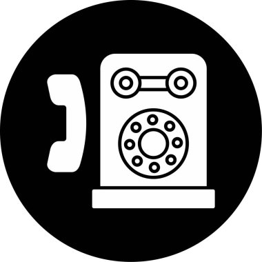 Web Kullanımı için Magneto Duvarı Telefon Simgesi, Vektör İllüstrasyonu