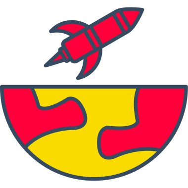 Roket Simgesi, Web Kullanımı için Vektör İllüstrasyonu