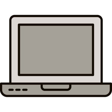 Web Kullanımı için dizüstü bilgisayar simgesi, Vektör İllüstrasyonu