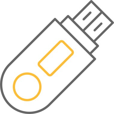 Web kullanımı için Flash Disk Simgesi, Vektör İllüstrasyonu