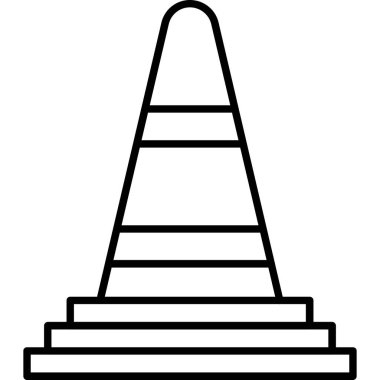 Trafik Konisi Simgesi, Web Kullanımı için Vektör İllüstrasyonu