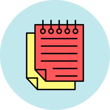 Web Kullanımı için Yapışkan Notlar Simgesi, Vektör İllüstrasyonu