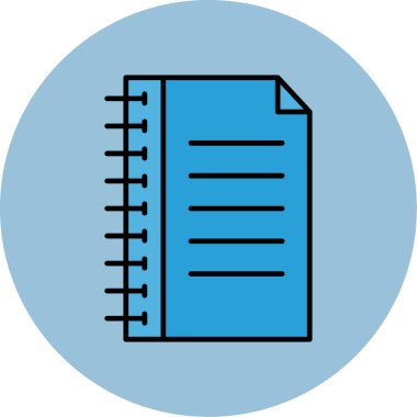 Web Kullanımı için Not Defteri Simgesi, Vektör İllüstrasyonu