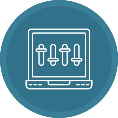 Web kullanımı için Müzik Karıştırıcı Simgesi, Vektör İllüstrasyonu