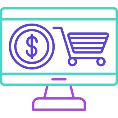 Web Kullanımı için Etrade Simgesi, Vektör İllüstrasyonu