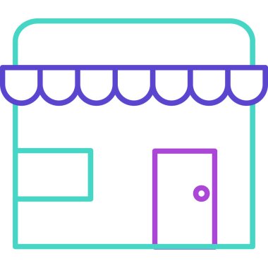 Web Kullanımı için Dükkan Simgesi, Vektör İllüstrasyonu