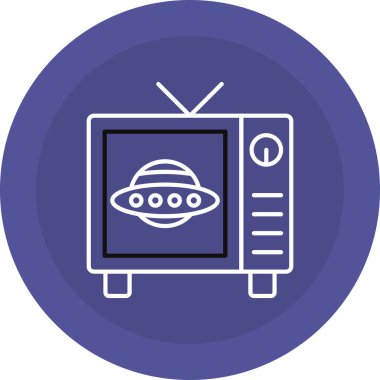 Web Kullanımı için Televizyon Simgesi, Vektör İllüstrasyonu