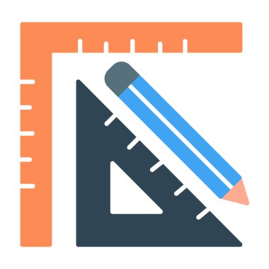 Web Kullanımı için Cetvel Simgesi, Vektör İllüstrasyonu