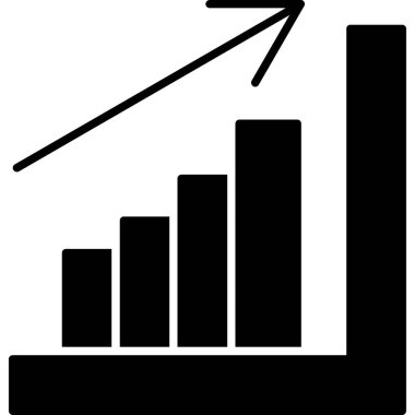 Web Kullanımı için Grafik Çubuğu Simgesi, Vektör İllüstrasyonu
