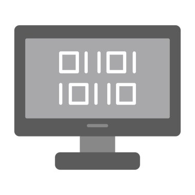 Web Kullanımı için İkili Kod Simgesi, Vektör İllüstrasyonu