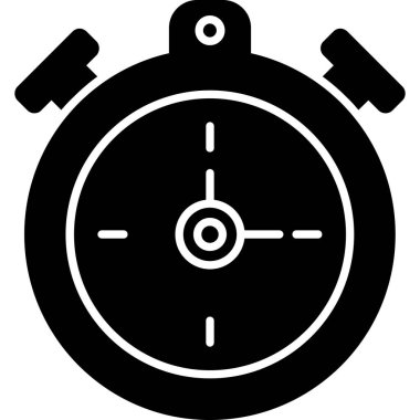Stopwatch Simgesi, Web Kullanımı için Vektör İllüstrasyonu