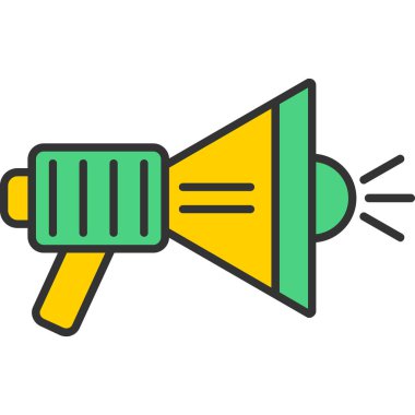 Web Kullanımı için Megafon Simgesi, Vektör İllüstrasyonu