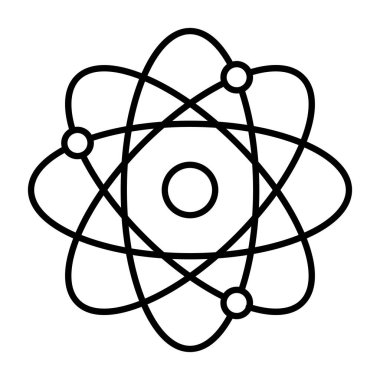 atom.svg Simgesi, Web Kullanımı için Vektör İllüstrasyonu