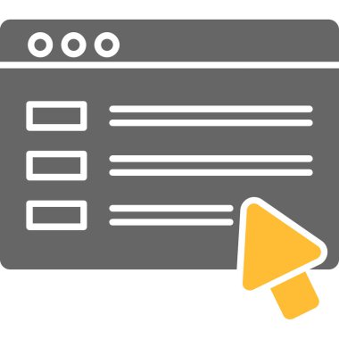 Web Kullanımı için Tarayıcı Simgesi, Vektör İllüstrasyonu