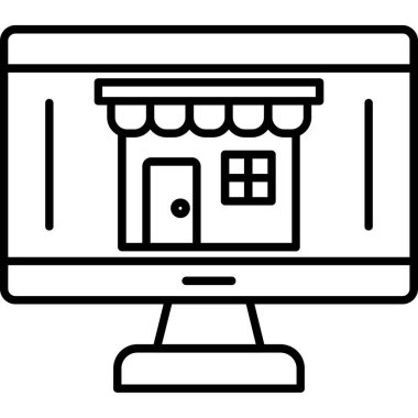 Çevrimiçi Depo. svg Simgesi, Web Kullanımı için Vektör İllüstrasyonu