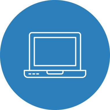 Web Kullanımı için dizüstü bilgisayar simgesi, Vektör İllüstrasyonu