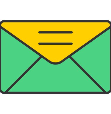 Web Kullanımı için E- posta Simgesi, Vektör İllüstrasyonu