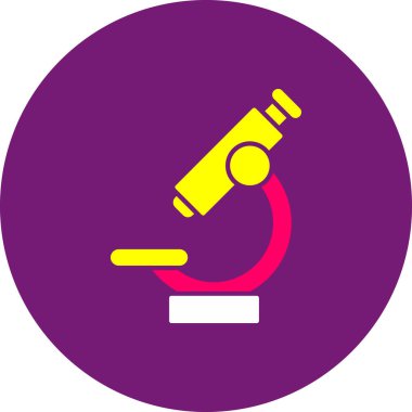 Web Kullanımı için Mikroskop Simgesi, Vektör İllüstrasyonu