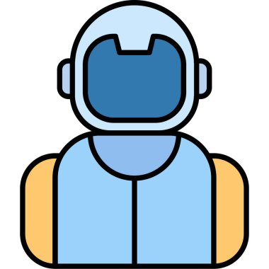 Astronot Simgesi, Web Kullanımı için Vektör İllüstrasyonu