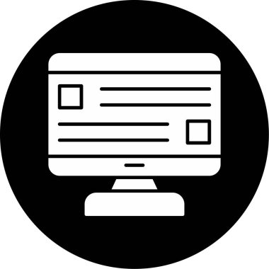 Web Kullanımı için Bilgisayar Simgesi, Vektör İllüstrasyonu