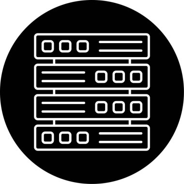 Web Kullanımı için Sunucu Simgesi, Vektör İllüstrasyonu