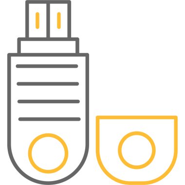 Web Kullanımı için Pendrive Simgesi, Vektör İllüstrasyonu