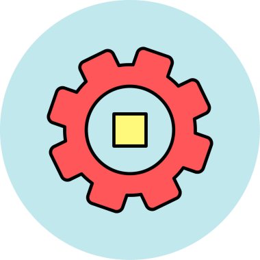 Web Kullanımı için Vektör İllüstrasyonu Gear Simgesi