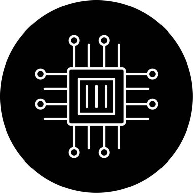 Web Kullanımı için İşlemci Simgesi, Vektör İllüstrasyonu