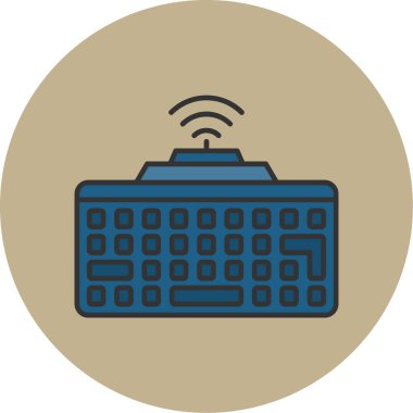 Web Kullanımı için Kablosuz Klavye Simgesi, Vektör İllüstrasyonu