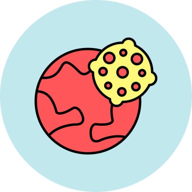 Web Kullanımı için Asteroid Simgesi, Vektör İllüstrasyonu