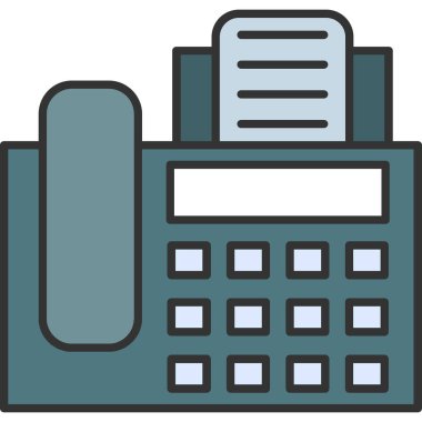 Web kullanımı için Telefon Faks Simgesi, Vektör İllüstrasyonu