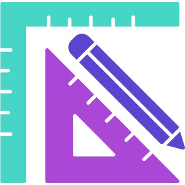 Web Kullanımı için Cetvel Simgesi, Vektör İllüstrasyonu