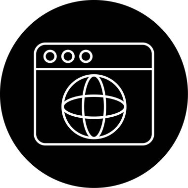 Web Tarayıcı Simgesi, Web Kullanımı için Vektör İllüstrasyonu