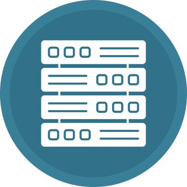 Web Kullanımı için Sunucu Simgesi, Vektör İllüstrasyonu