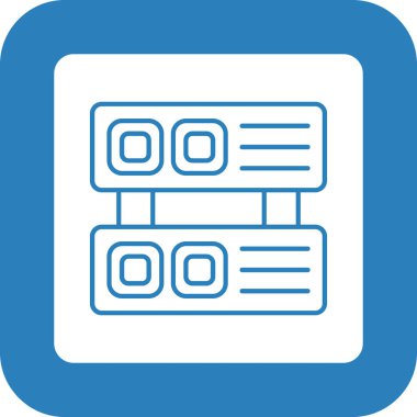 Web Kullanımı için Sunucu Simgesi, Vektör İllüstrasyonu