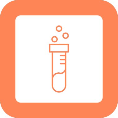 Web kullanımı için test tübü simgesi, vektör illüstrasyonu