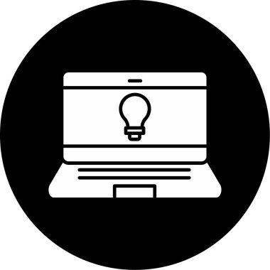 Web Kullanımı için dizüstü bilgisayar simgesi, Vektör İllüstrasyonu