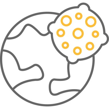 Web Kullanımı için Asteroid Simgesi, Vektör İllüstrasyonu