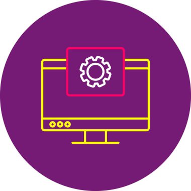 Web Geliştirme Simgesi, Web Kullanımı için Vektör İllüstrasyonu