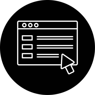 Web Kullanımı için Tarayıcı Simgesi, Vektör İllüstrasyonu